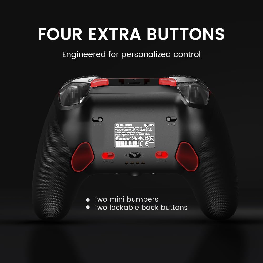 GameSir G7 Pro Manette 1000Hz avec Station de Recharge pour Xbox Series X|S, Xbox One, Windows 10/11 & Android – Joysticks TMR, Gâchettes Réglables & 4 Boutons Programmables – Shadow Ember