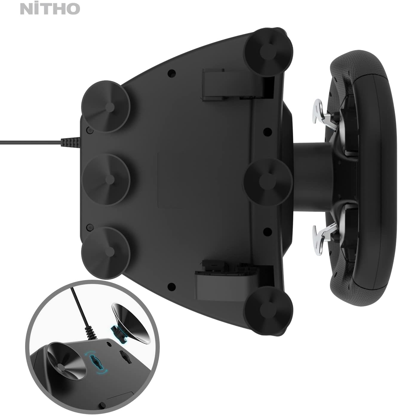 NITHO Drive Pro ONE Volant de Course avec Pédales et Levier Séparé, Volant de Jeu 270° Compatible avec PC, PS4, Switch, Xbox One, Xbox Series X|S, Zero Dead Zone Simulateur de Conduite avec Vibration