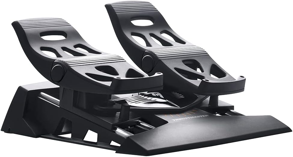 Thrustmaster TFRP T.Flight Rudder Pedals – Palonnier de Simulation de Vol pour PS5, PS4, Xbox Series X|S, Xbox One & PC – Technologie S.M.A.R.T – Rail en Aluminium – Système de Freins Différentiels