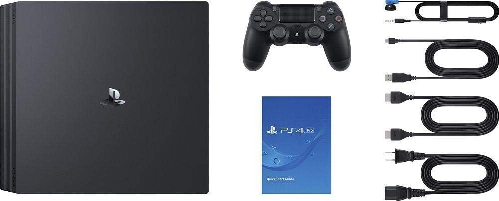 Playstation Sony, 4 Pro 1 To, Console PS4 Pro 1 To + 1 Manette Sans Fil DUALSHOCK 4 V2, Châssis G, Couleur : Jet Black