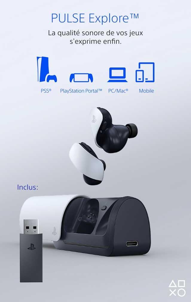 Playstation Sony Pulse Explore Wireless Earbuds, Compatible with 5, PC, Mac and Smartphones, Bluetooth, Dual Connectivity, Noise Reduction, 10 Hours Battery Life, Colour: White