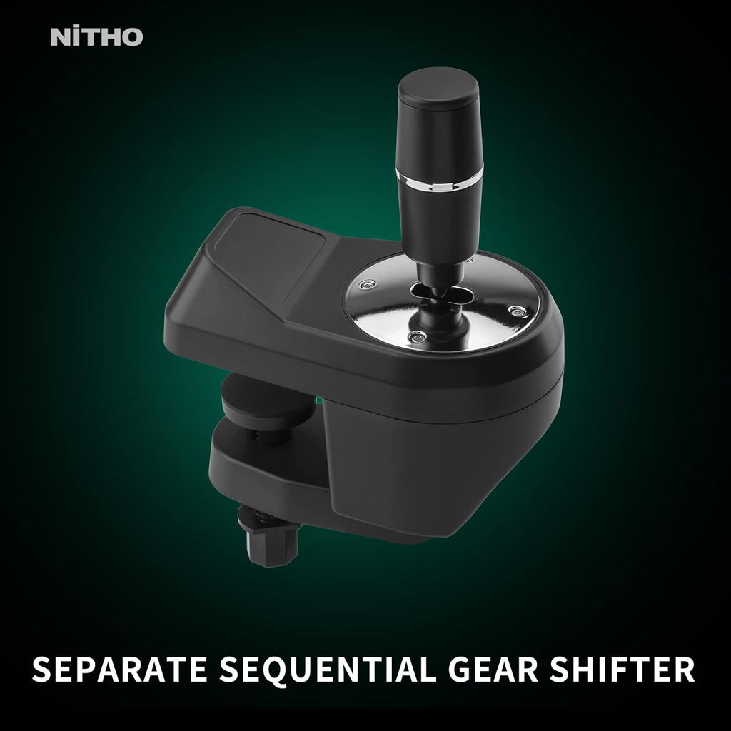 NITHO Drive Pro ONE Volant de Course avec Pédales et Levier Séparé, Volant de Jeu 270° Compatible avec PC, PS4, Switch, Xbox One, Xbox Series X|S, Zero Dead Zone Simulateur de Conduite avec Vibration
