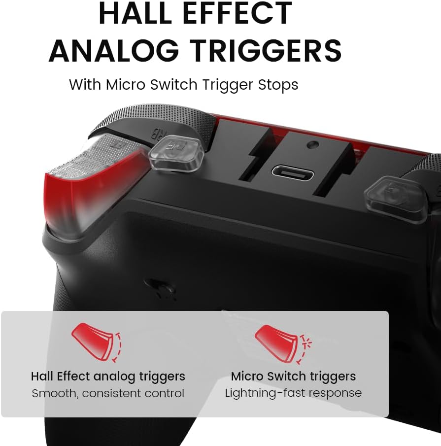 GameSir G7 Pro Manette 1000Hz avec Station de Recharge pour Xbox Series X|S, Xbox One, Windows 10/11 & Android – Joysticks TMR, Gâchettes Réglables & 4 Boutons Programmables – Shadow Ember
