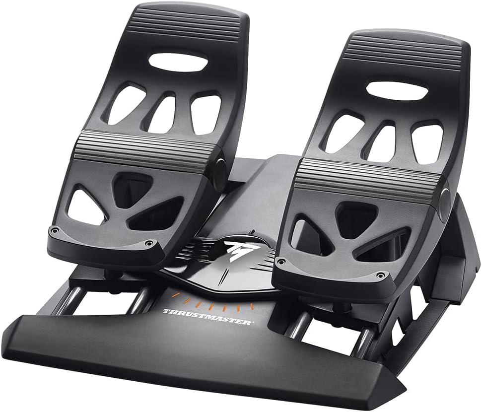 Thrustmaster TFRP T.Flight Rudder Pedals – Palonnier de Simulation de Vol pour PS5, PS4, Xbox Series X|S, Xbox One & PC – Technologie S.M.A.R.T – Rail en Aluminium – Système de Freins Différentiels