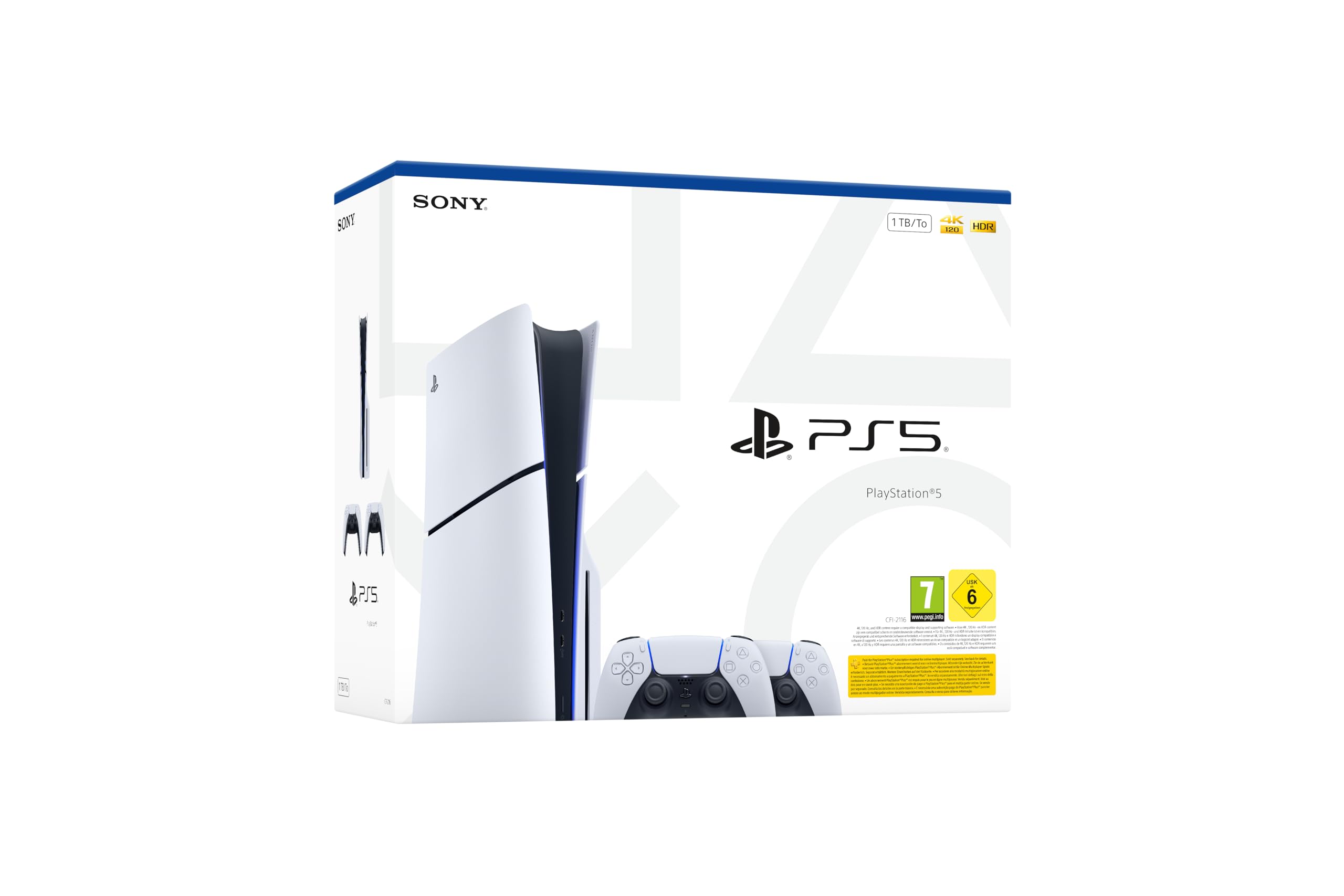 Sony, Console PlayStation 5 Édition Standard 1 To avec lecteur Blu-ray 4K, SSD Ultra-Rapide, Audio 3D, Ray Tracing, 1 Manette DualSense avec Retour Haptique et Gâchettes Adaptatives, Couleur : Blanche