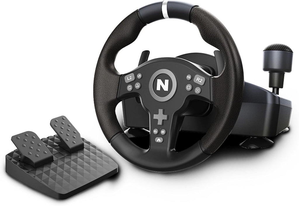 NITHO Drive Pro V200 Volant de Course avec Pédales et Levier Intégré, 270° Volant de Jeu Compatible avec PC, PS4, Switch 2, Switch, Xbox Series X|S et Xbox One, Simulateur de Conduite avec Vibration