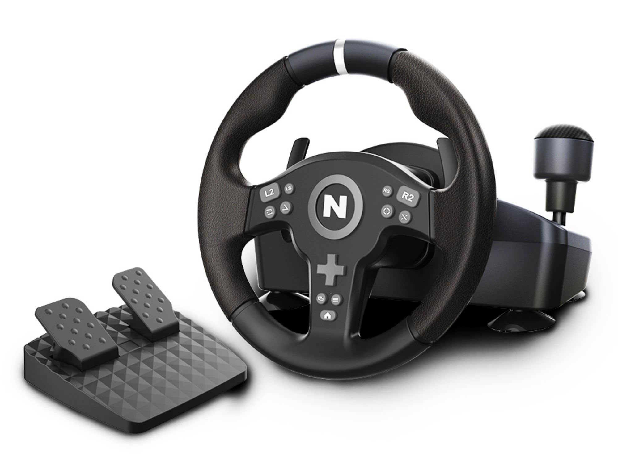 NITHO Drive Pro V200 Volant de Course avec Pédales et Levier Intégré, 270° Volant de Jeu Compatible avec PC, PS4, Switch 2, Switch, Xbox Series X|S et Xbox One, Simulateur de Conduite avec Vibration