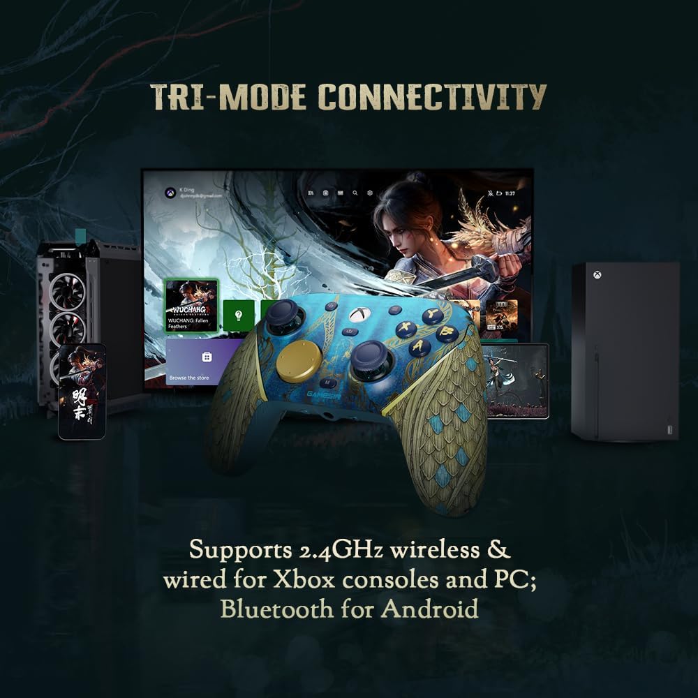 GameSir G7 Pro Manette 1000Hz avec Station de Recharge : Xbox Series X|S, Xbox One, Win 10/11 & Android - Joysticks TMR, Triggers Réglables & 4 Boutons Programmables - WUCHANG: Fallen Feathers