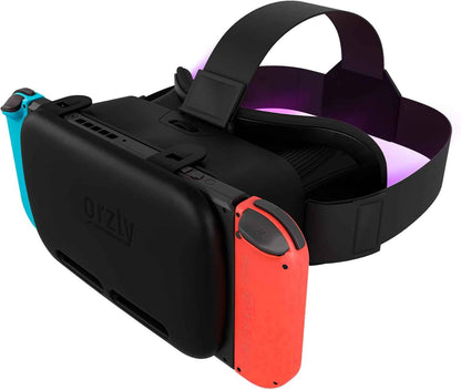 Orzly Casque VR pour Nintendo Switch et Switch OLED Console, Casque de réalité virtuelle 3D VR Jeux, Lunettes VR Accessoires - édition Coffret Cadeau