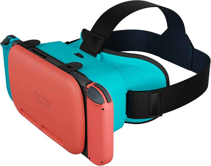 Orzly Casque VR pour Nintendo Switch et Switch OLED Console, Casque de réalité virtuelle 3D VR Jeux, Lunettes VR Accessoires - édition Coffret Cadeau