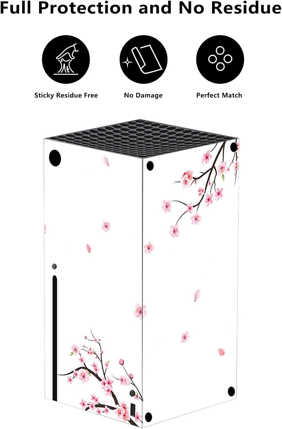 PlayVital Controller Stickers for Xbox Series X, Protective Sticker for Xbox Series X Console Accessories Skin Dress-Cherry Blossom Tomb