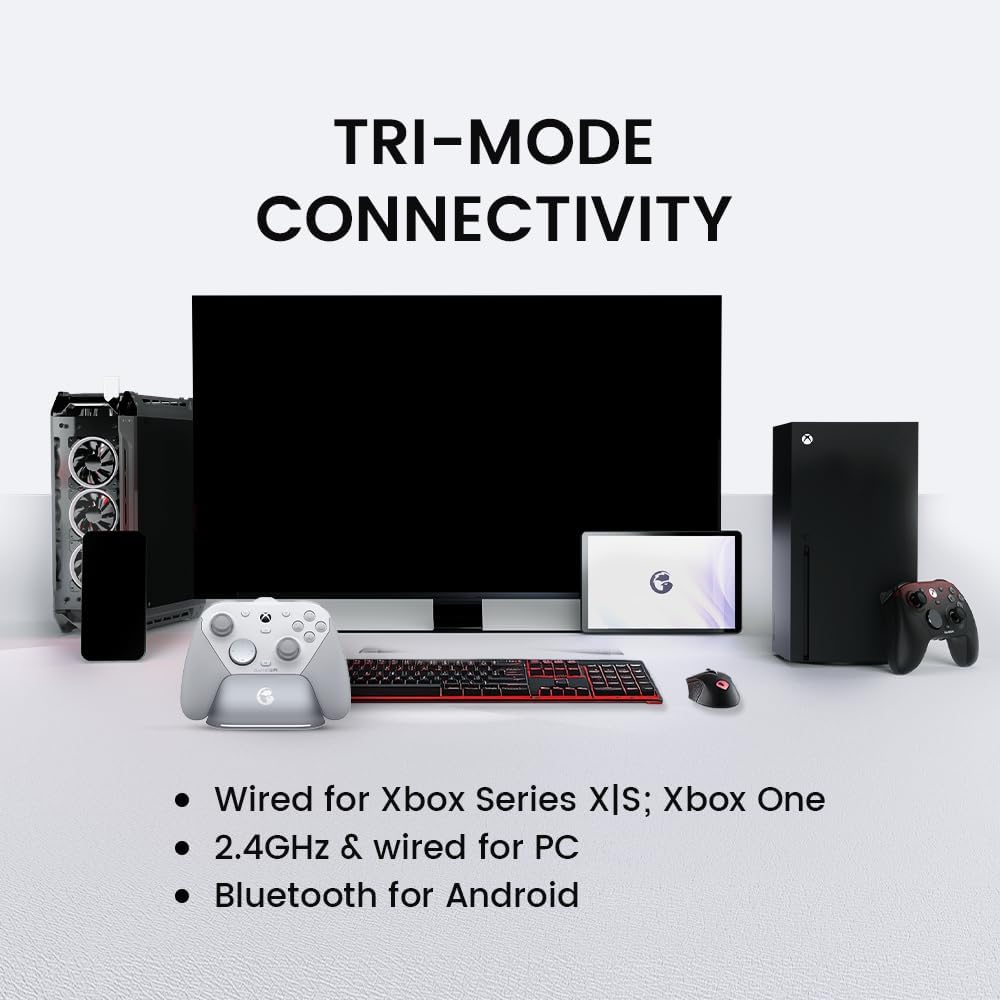 GameSir G7 Pro Manette 1000Hz avec Station de Recharge pour Xbox Series X|S, Xbox One, Windows 10/11 & Android – Joysticks TMR, Gâchettes Réglables & 4 Boutons Programmables – Shadow Ember