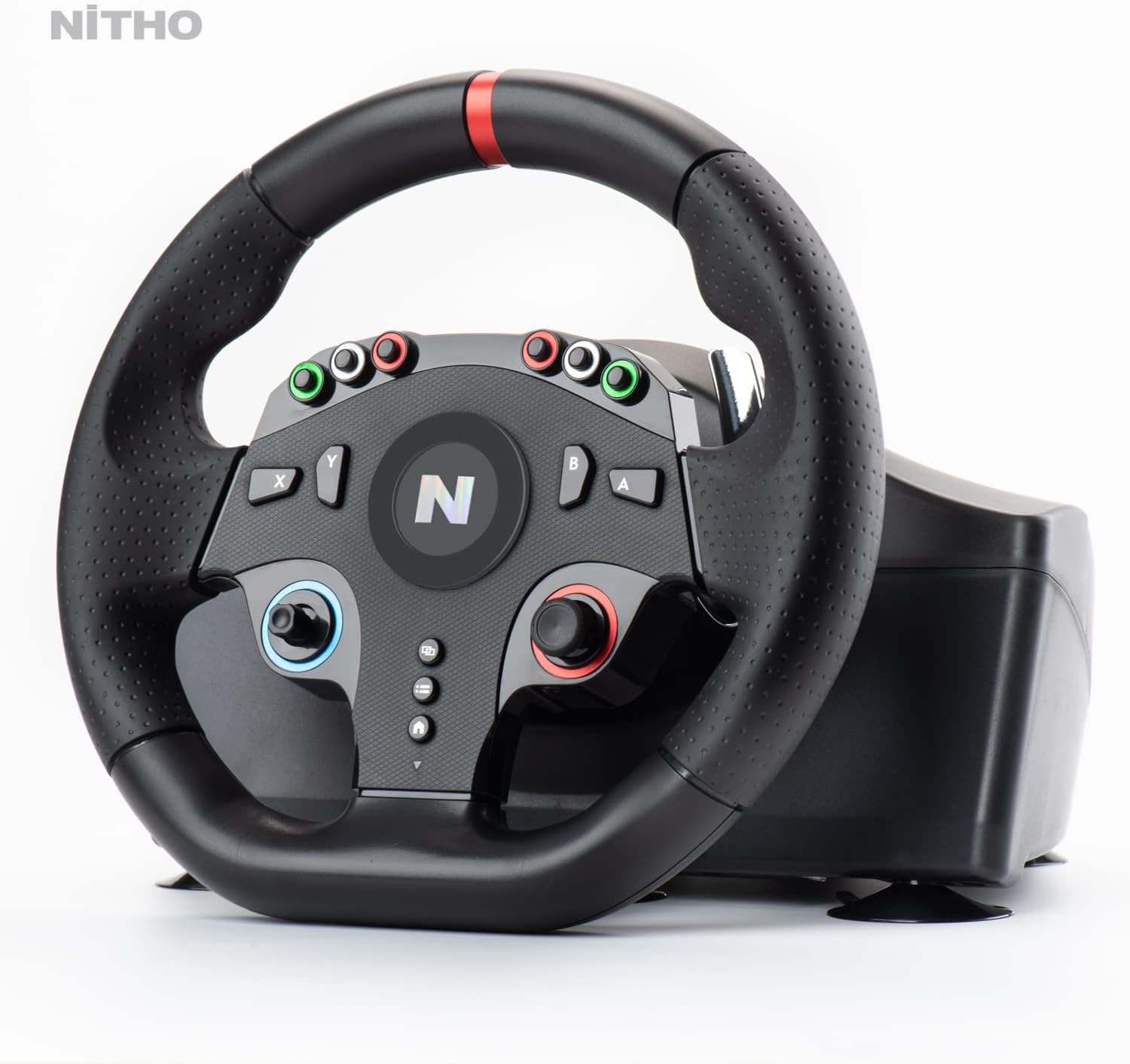 NITHO Drive Pro ONE Volant de Course avec Pédales et Levier Séparé, Volant de Jeu 270° Compatible avec PC, PS4, Switch, Xbox One, Xbox Series X|S, Zero Dead Zone Simulateur de Conduite avec Vibration