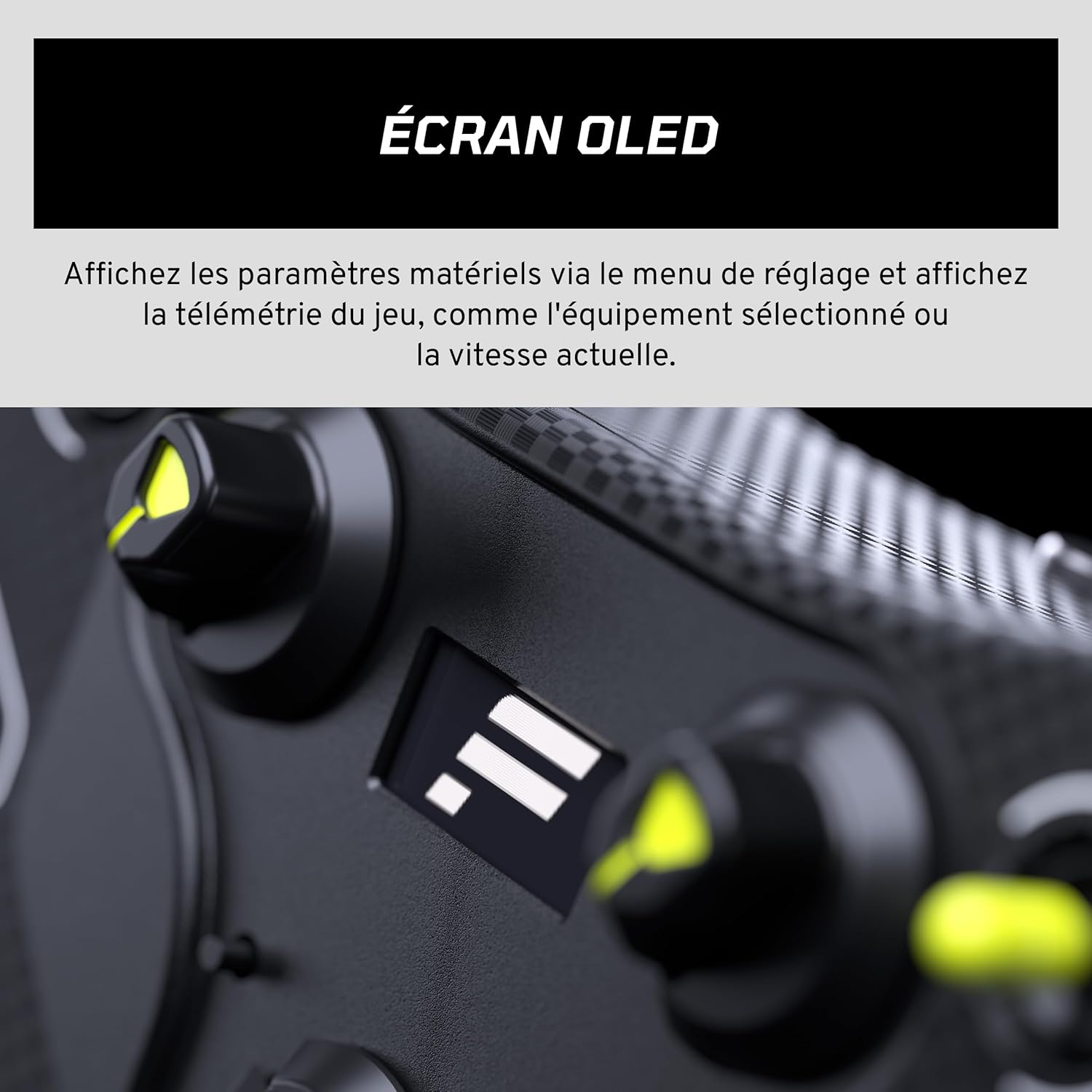 FANATEC Racing Simulation CSL Steering Wheel GT3 – PC, Xbox Series X|S | QR2 Lite Wheel-Side Pre-installed, Rubber Grips, Magnetic Gear Lever, Dual Analog Paddles, OLED Display