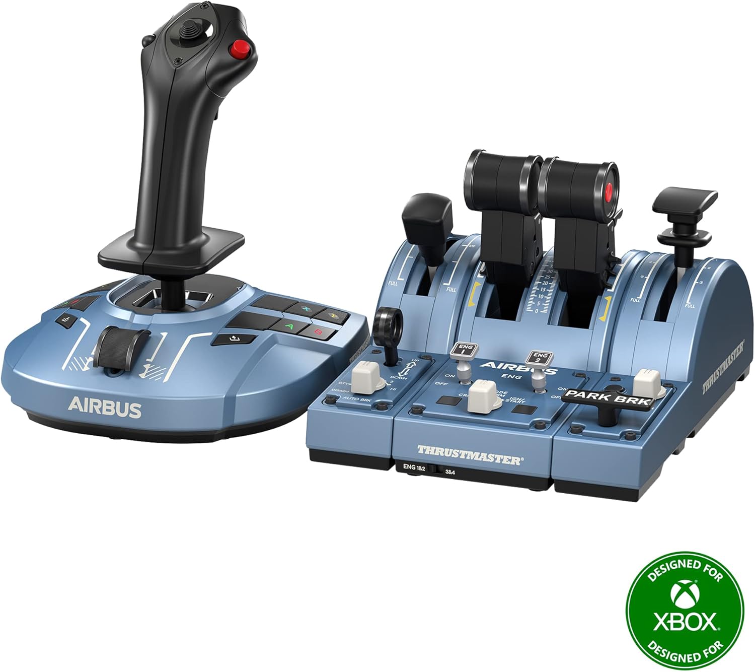 Thrustmaster TCA Captain Pack X Airbus Edition - Manette de vol et manette des gaz haute précision pour Xbox Series X|S, Xbox One et PC