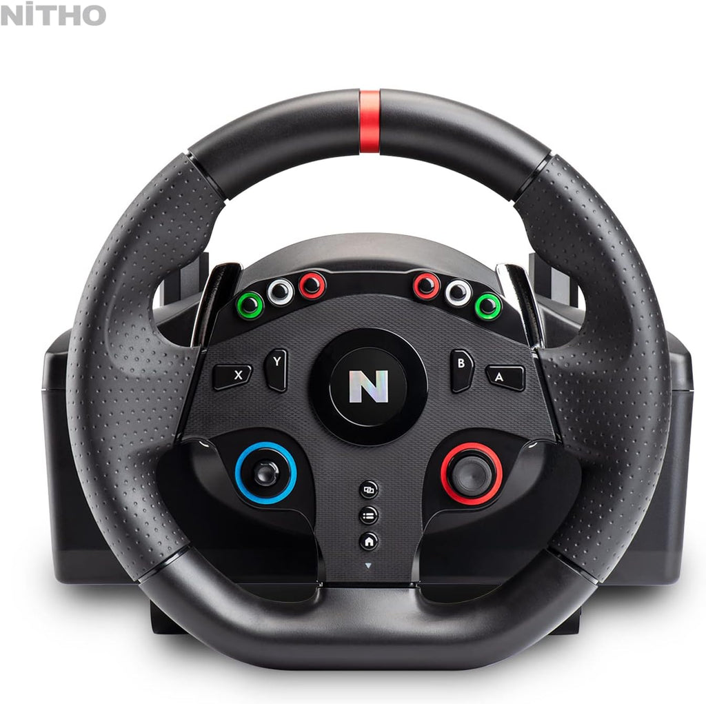 NITHO Drive Pro ONE Volant de Course avec Pédales et Levier Séparé, Volant de Jeu 270° Compatible avec PC, PS4, Switch, Xbox One, Xbox Series X|S, Zero Dead Zone Simulateur de Conduite avec Vibration