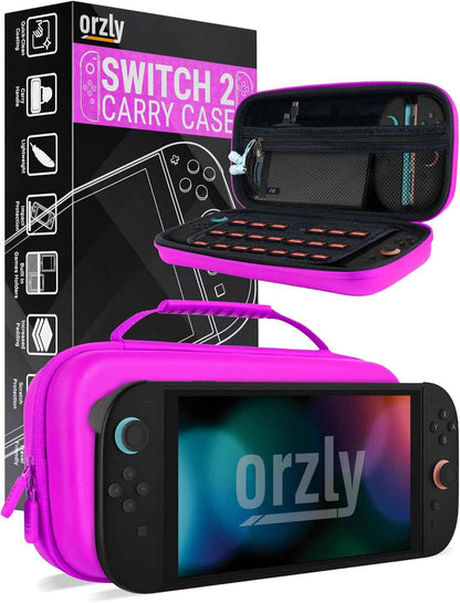 Orzly Étui de Transport pour Console Nintendo Switch 2 (2025), étui Rigide avec Rangement Intelligent pour Accessoires et 20 Poches pour Jeux, édition Coffret Cadeau