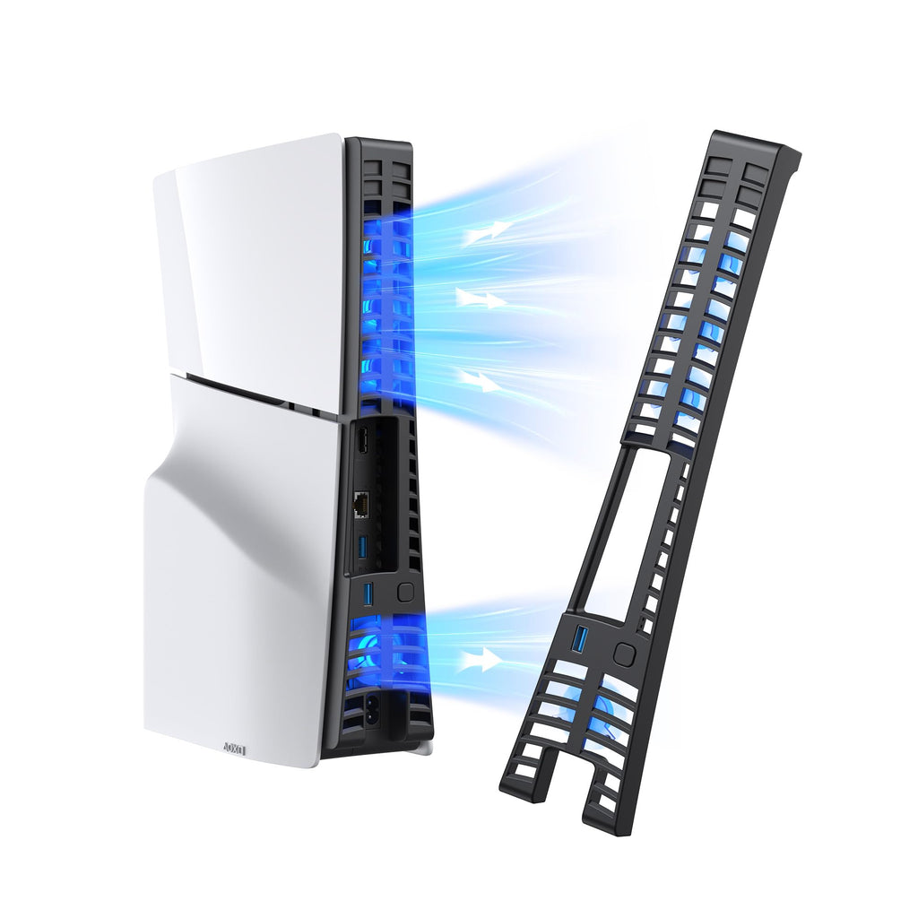 Cooling Accessories for PS5, KIWIHOME PS5 Cooling Fan with LED Auto Speed USB3.0 Hubs for Disc/Digital Editing, Not Compatible PlayStation 5 Slim/Pro