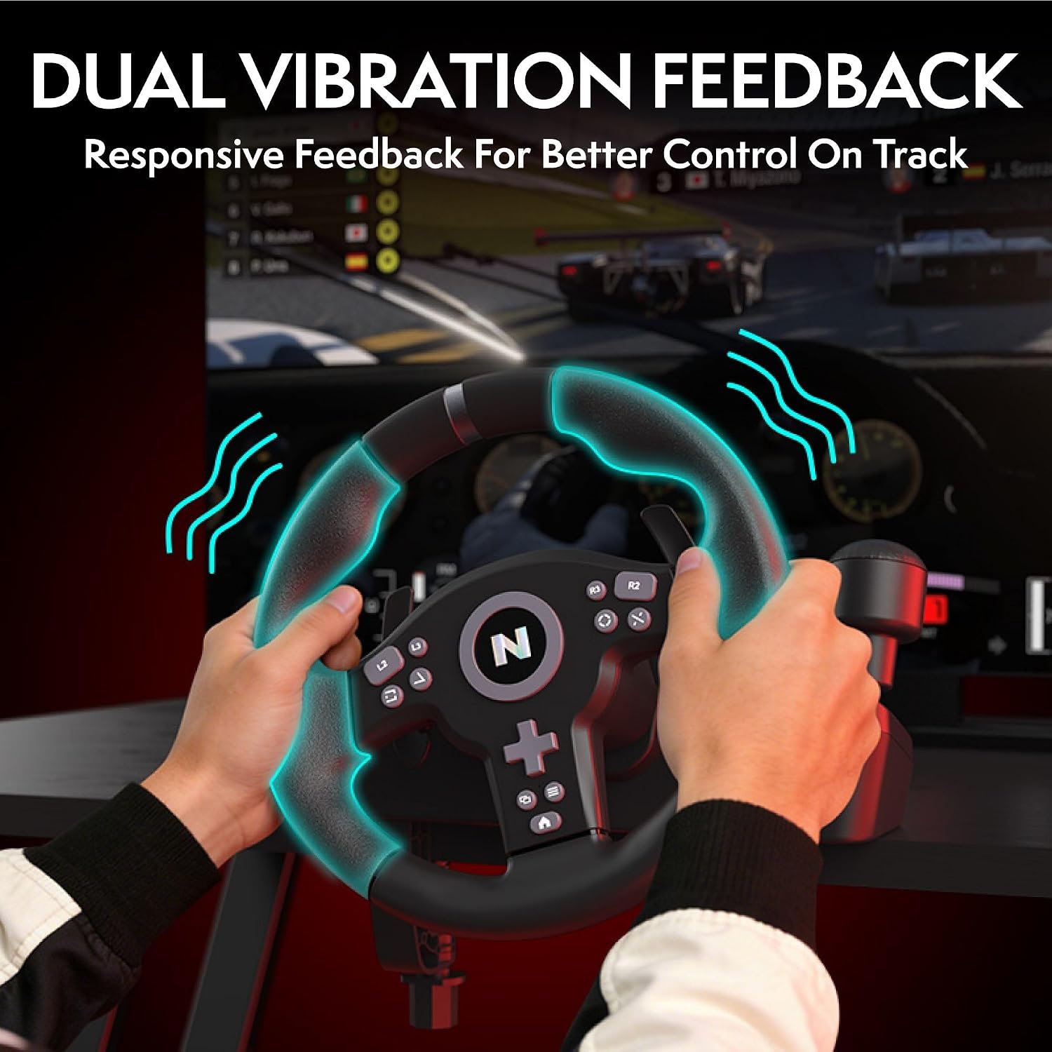 NITHO Drive Pro V200 Volant de Course avec Pédales et Levier Intégré, 270° Volant de Jeu Compatible avec PC, PS4, Switch 2, Switch, Xbox Series X|S et Xbox One, Simulateur de Conduite avec Vibration
