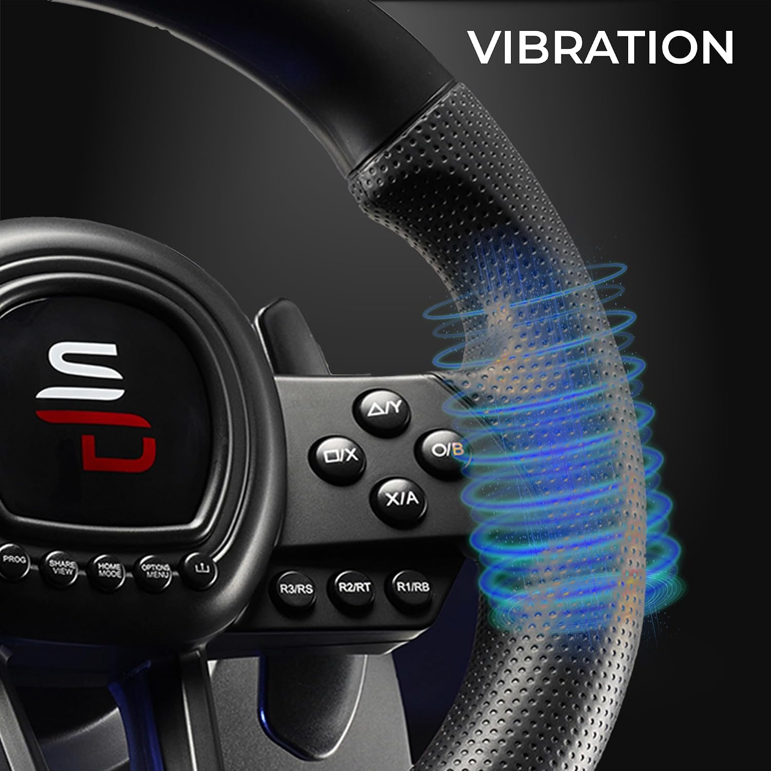 Subsonic - Volant Superdrive SV650 - Switch 2/Switch, PS4, PC, Xbox Series | Racing Steering Wheel Comes with Pedals and Paddles – Vibration – 3 Sensitivity Modes – Diameter 26 cm, Rotation 270°