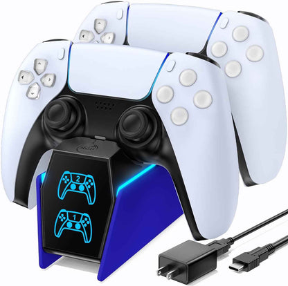 OIVO Chargeur Manette PS5 avec Adaptateur, 2H Rapide Chargeur PS5 Compatible avec Manettes DualSense PlayStation 5, Station de Charge PS5 et Accessoire Manette PS5