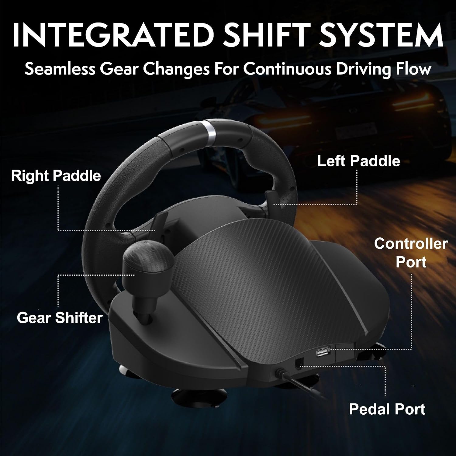 NITHO Drive Pro V200 Volant de Course avec Pédales et Levier Intégré, 270° Volant de Jeu Compatible avec PC, PS4, Switch 2, Switch, Xbox Series X|S et Xbox One, Simulateur de Conduite avec Vibration
