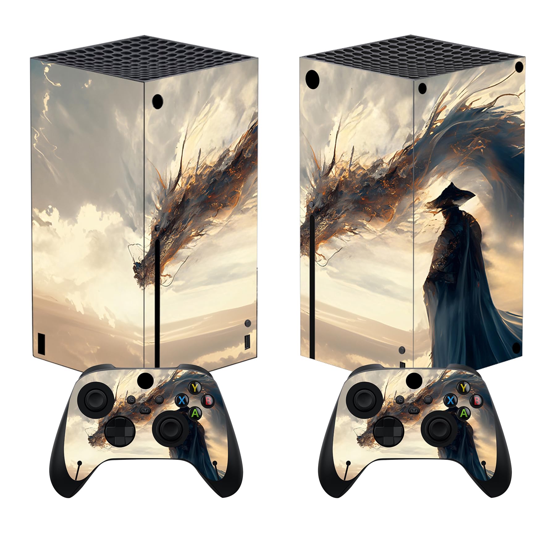 PlayVital Controller Stickers for Xbox Series X, Protective Sticker for Xbox Series X Console Accessories Skin Dress-Cherry Blossom Tomb