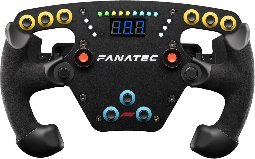 FANATEC Sim Racing ClubSport F1 Esports V2 Steering Wheel – PC | Official Formula 1 License, Alcantara Handles, LED Display, Magnetic Paddles, Integrated Vibration Motors