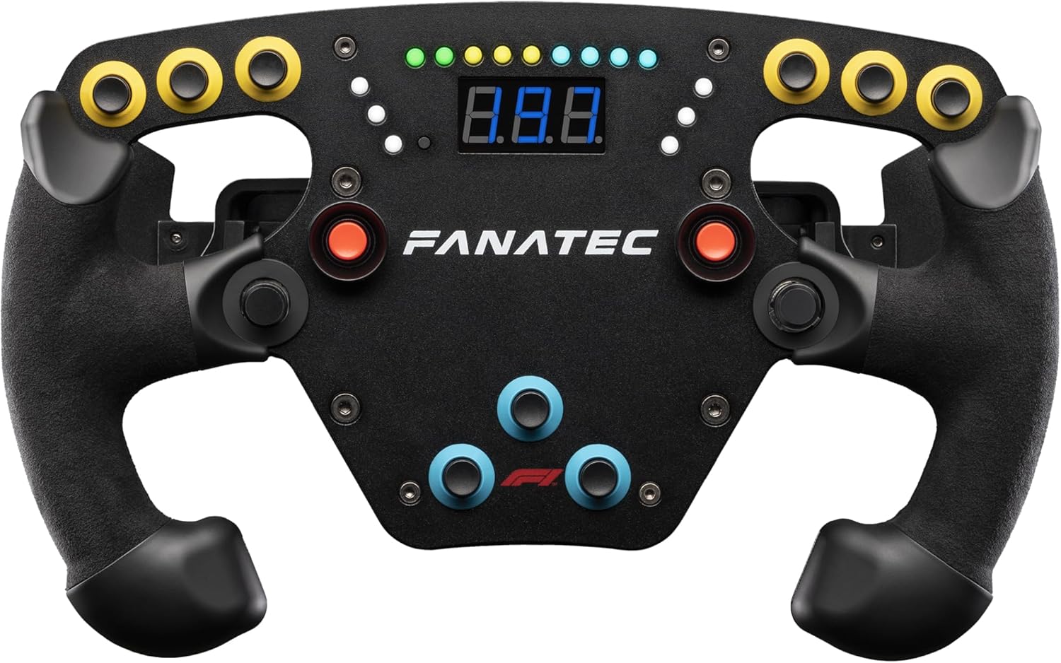 FANATEC Sim Racing ClubSport F1 Esports V2 Steering Wheel – PC | Official Formula 1 License, Alcantara Handles, LED Display, Magnetic Paddles, Integrated Vibration Motors