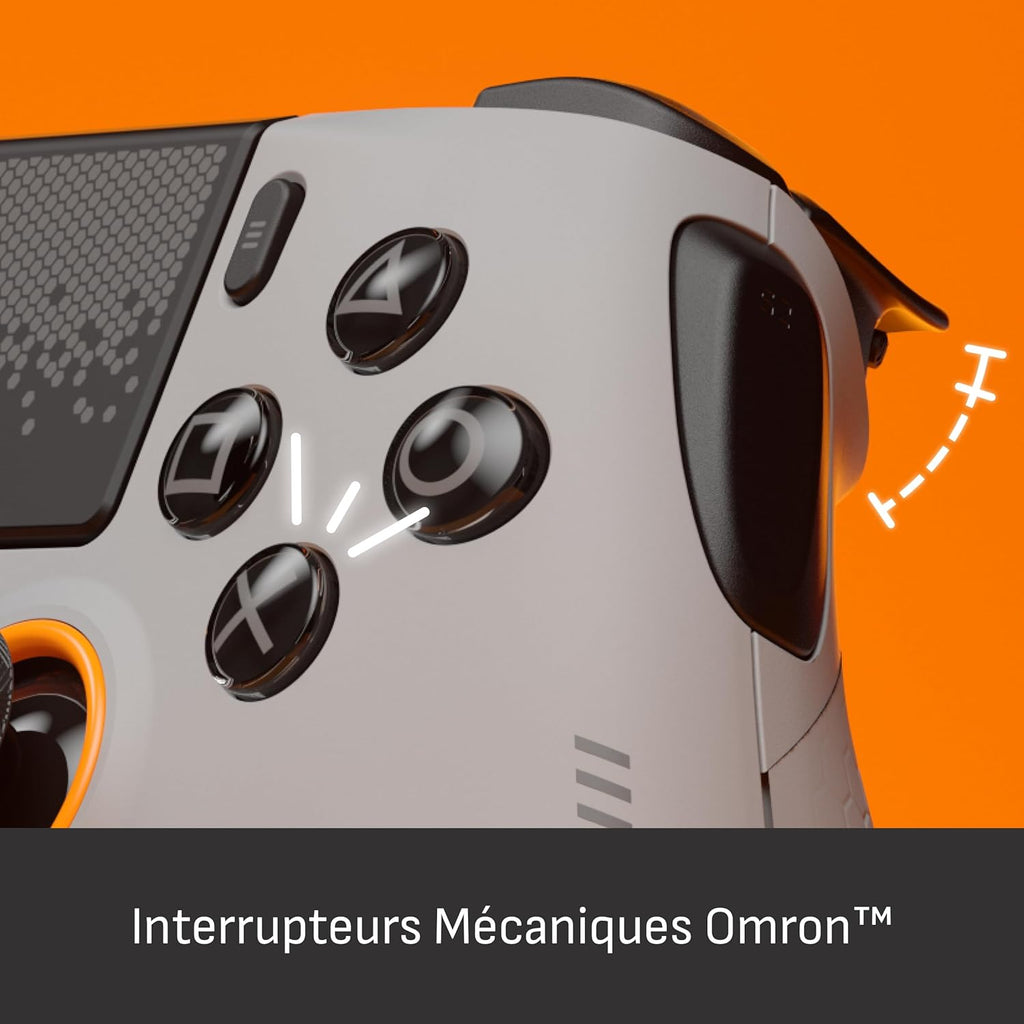 SCUF OMEGA PS5 Manette Performance Sans Fil – TMR Anti-Drift – Gris Clair | Officially Licensed, 11 Custom Inputs, Instant Triggers, Low Latency, Endurance TMR Joysticks – PC Compatible