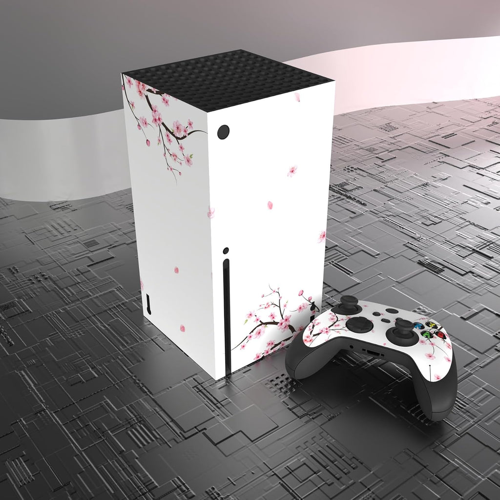PlayVital Controller Stickers for Xbox Series X, Protective Sticker for Xbox Series X Console Accessories Skin Dress-Cherry Blossom Tomb