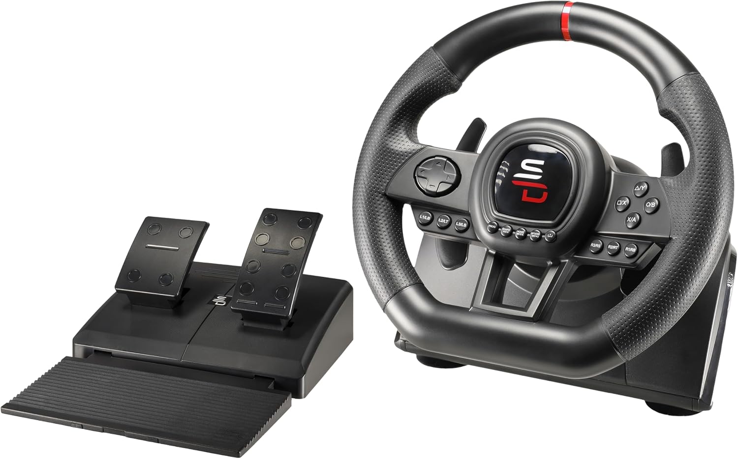 Subsonic - Volant Superdrive SV650 - Switch 2/Switch, PS4, PC, Xbox Series | Racing Steering Wheel Comes with Pedals and Paddles – Vibration – 3 Sensitivity Modes – Diameter 26 cm, Rotation 270°
