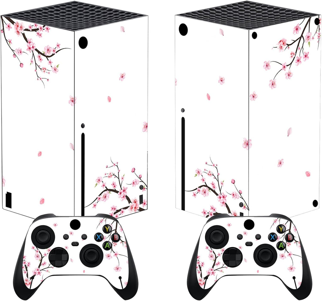 PlayVital Controller Stickers for Xbox Series X, Protective Sticker for Xbox Series X Console Accessories Skin Dress-Cherry Blossom Tomb