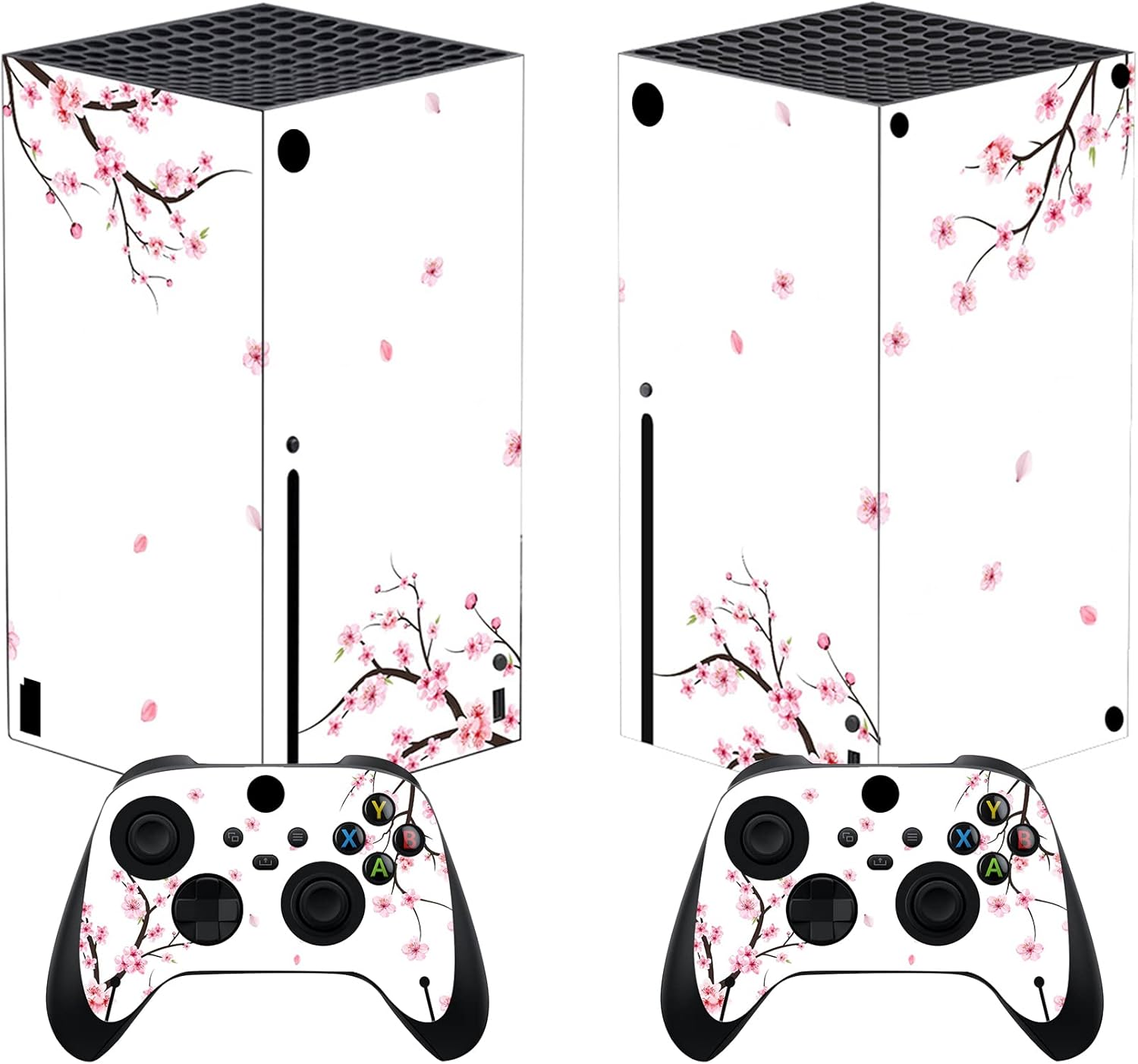 PlayVital Controller Stickers for Xbox Series X, Protective Sticker for Xbox Series X Console Accessories Skin Dress-Cherry Blossom Tomb