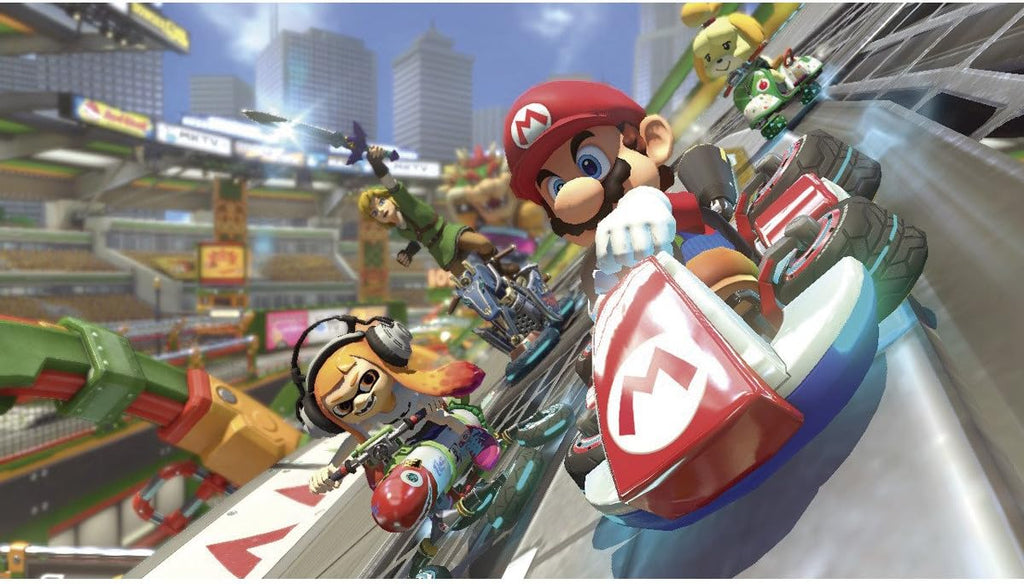 Nintendo Switch Console Rouge Néon/Bleu Néon 32Go [Nouveau modèle] + Mario Kart 8 Deluxe