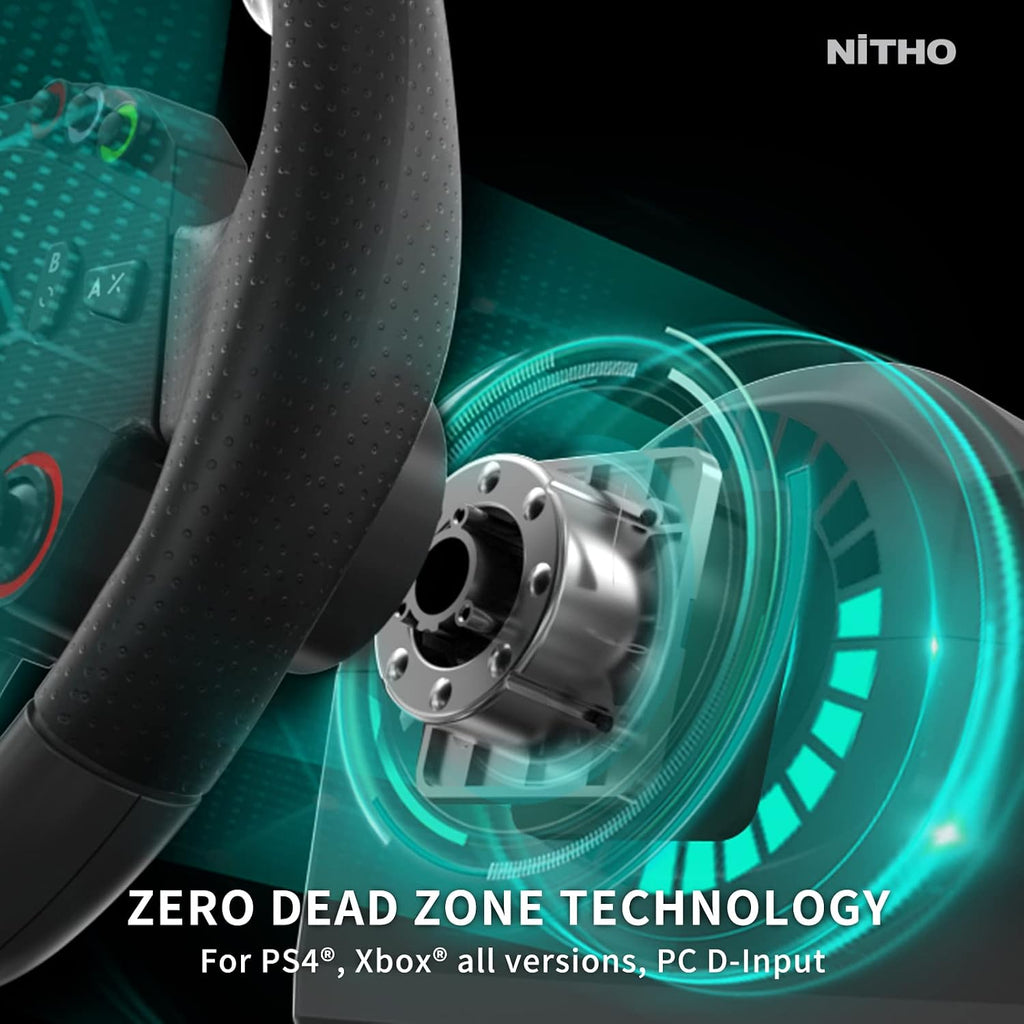 NITHO Drive Pro ONE Volant de Course avec Pédales et Levier Séparé, Volant de Jeu 270° Compatible avec PC, PS4, Switch, Xbox One, Xbox Series X|S, Zero Dead Zone Simulateur de Conduite avec Vibration