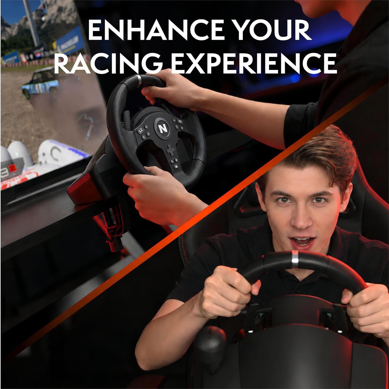 NITHO Drive Pro V200 Volant de Course avec Pédales et Levier Intégré, 270° Volant de Jeu Compatible avec PC, PS4, Switch 2, Switch, Xbox Series X|S et Xbox One, Simulateur de Conduite avec Vibration