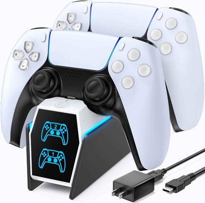 OIVO Chargeur Manette PS5 avec Adaptateur, 2H Rapide Chargeur PS5 Compatible avec Manettes DualSense PlayStation 5, Station de Charge PS5 et Accessoire Manette PS5