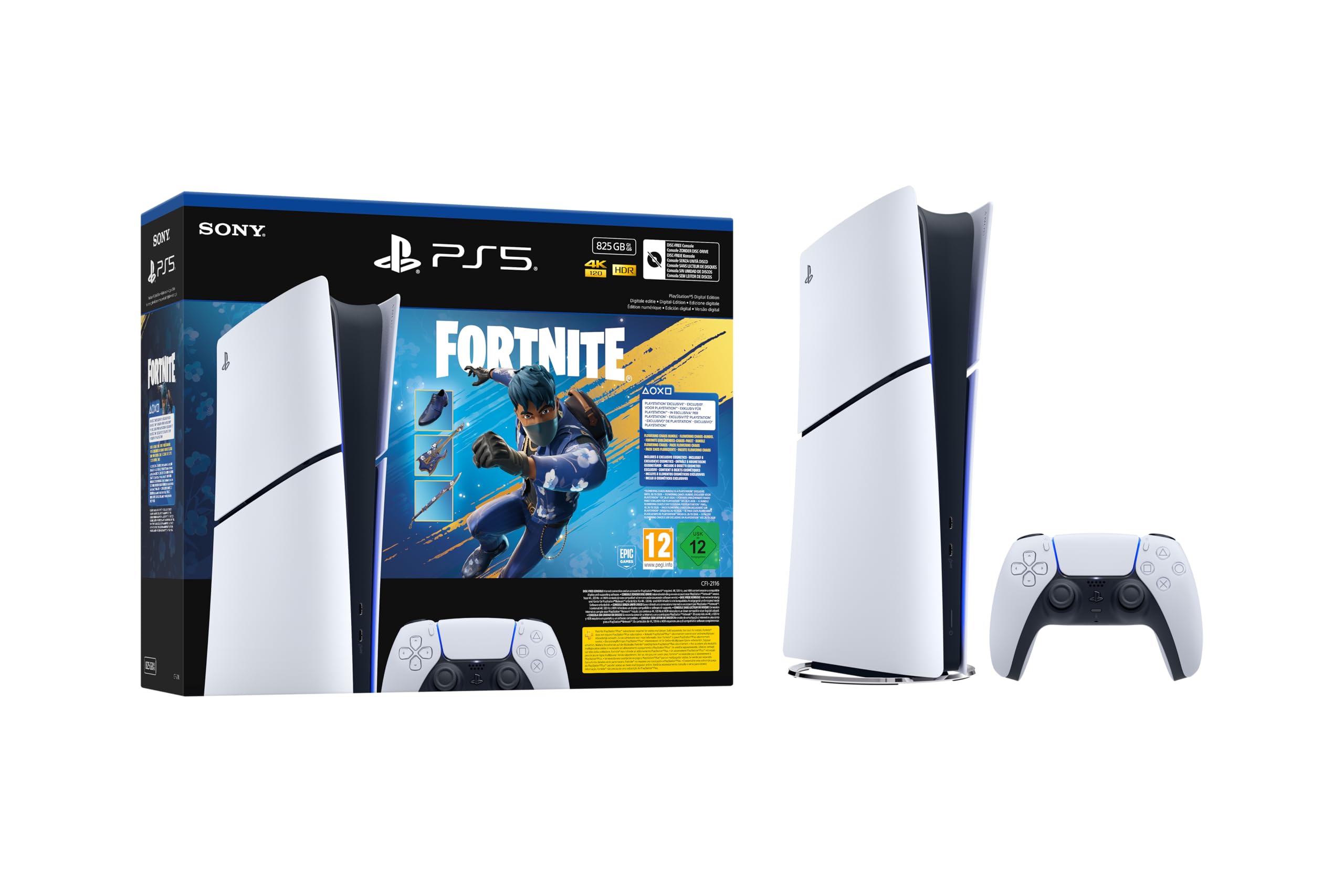 Sony, Console PlayStation 5 Édition Standard 1 To avec lecteur Blu-ray 4K, SSD Ultra-Rapide, Audio 3D, Ray Tracing, 1 Manette DualSense avec Retour Haptique et Gâchettes Adaptatives, Couleur : Blanche