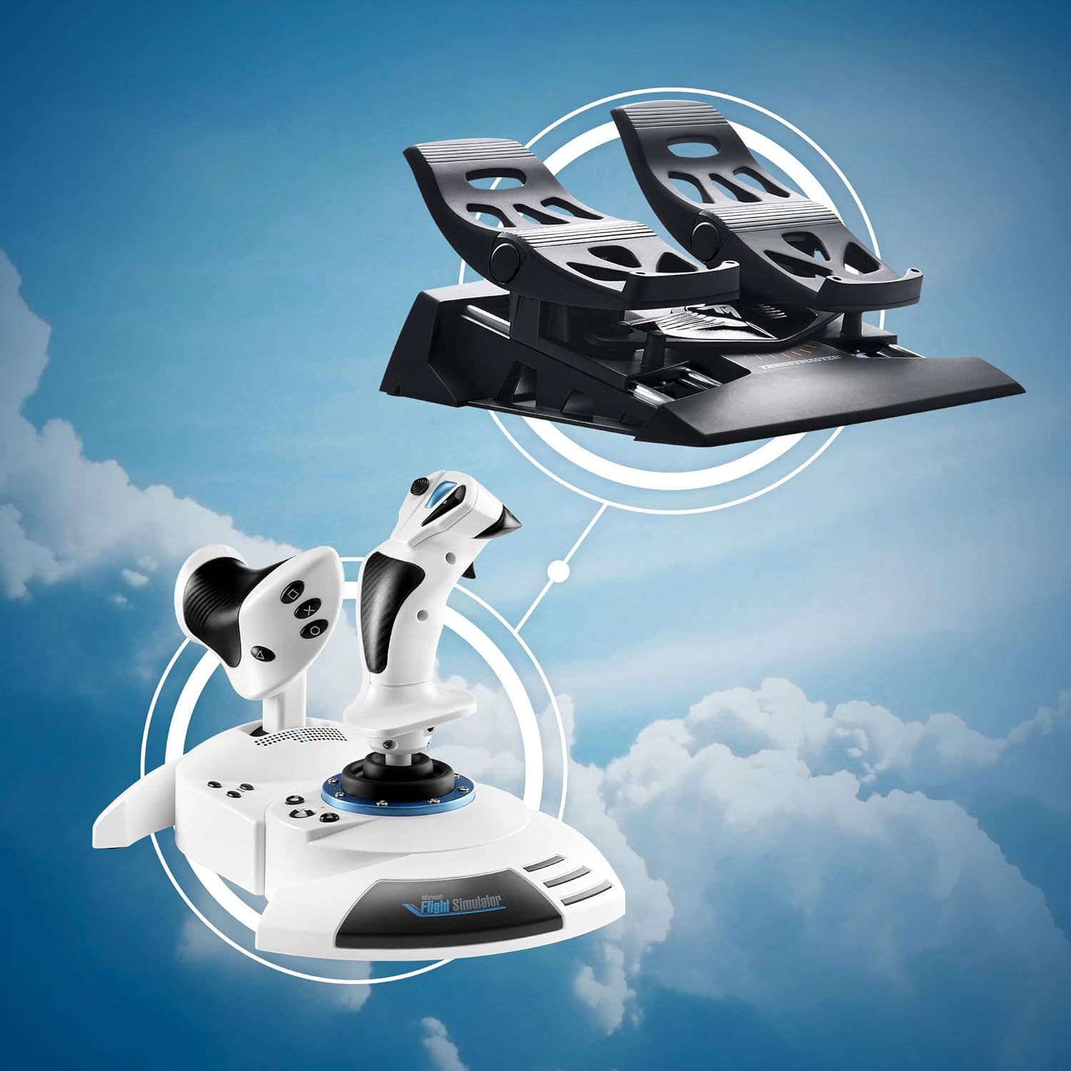 Thrustmaster T.Flight Hotas 5 Microsoft Flight Simulator Edition - Officially-Licensed Microsoft Flight Simulator Flight Joystick - Throttle - Simulation Controller for PS5, PS4, PC