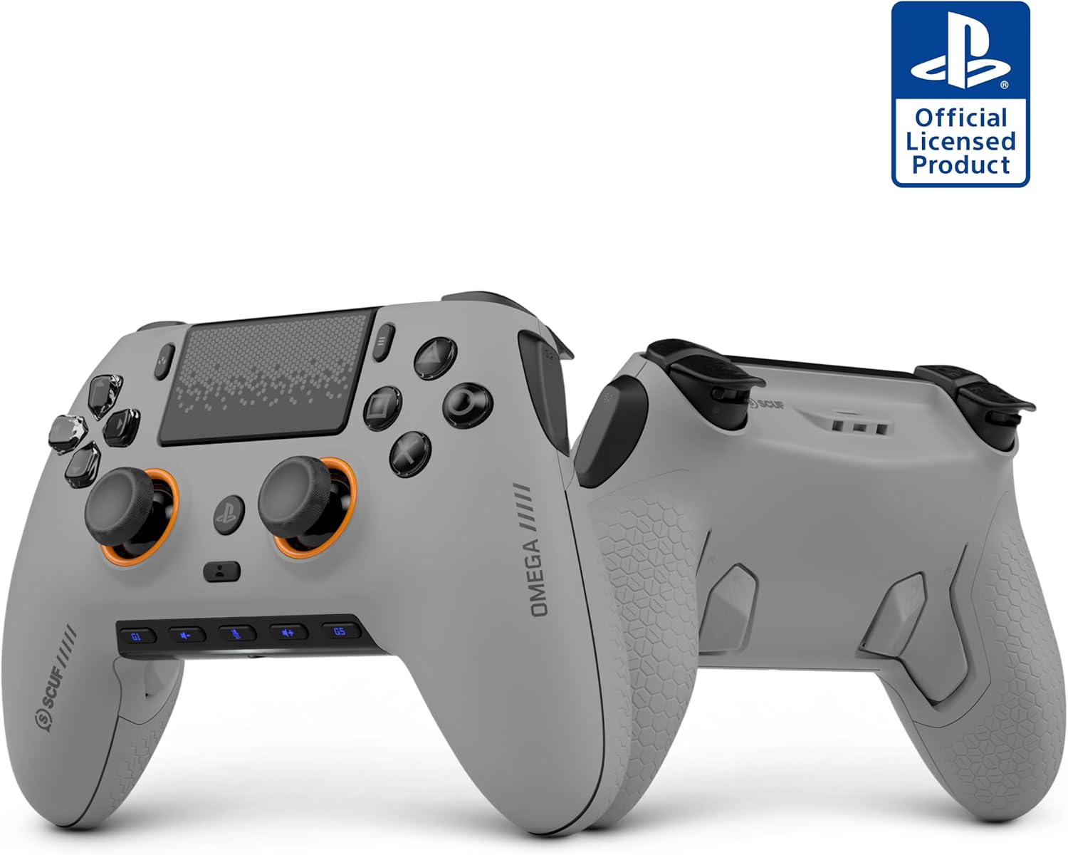 SCUF OMEGA PS5 Manette Performance Sans Fil – TMR Anti-Drift – Gris Clair | Officially Licensed, 11 Custom Inputs, Instant Triggers, Low Latency, Endurance TMR Joysticks – PC Compatible