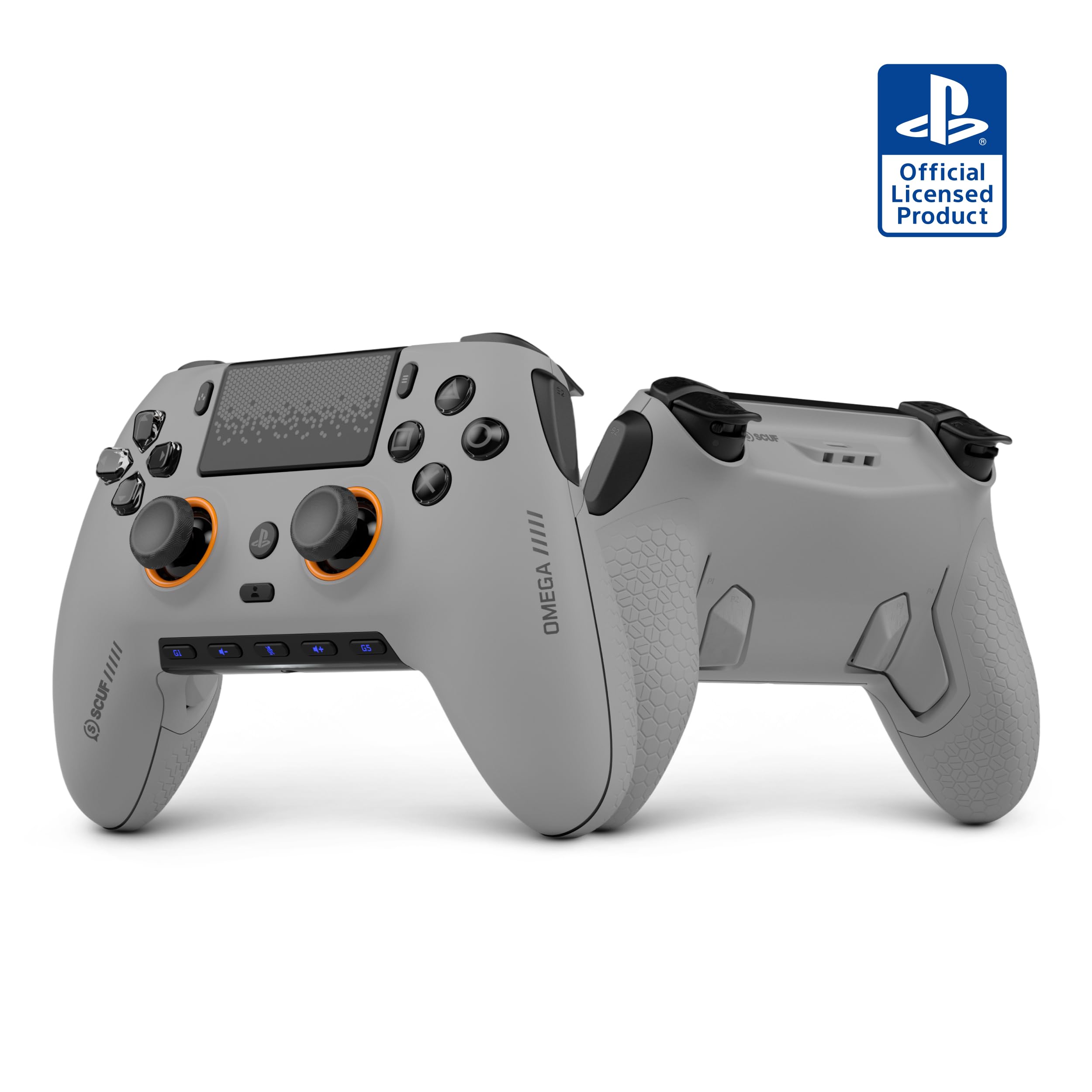 SCUF OMEGA PS5 Manette Performance Sans Fil – TMR Anti-Drift – Gris Clair | Officially Licensed, 11 Custom Inputs, Instant Triggers, Low Latency, Endurance TMR Joysticks – PC Compatible