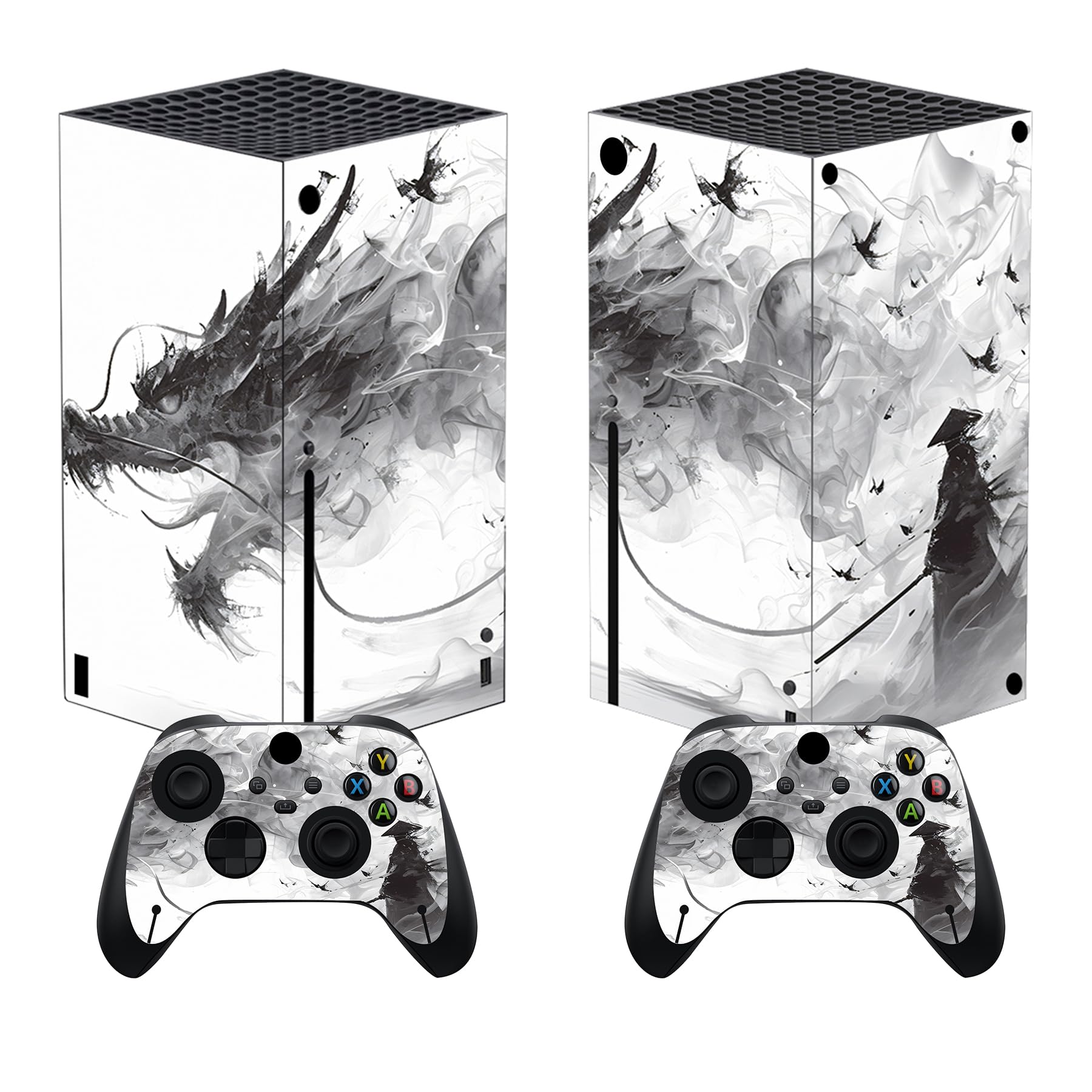 PlayVital Controller Stickers for Xbox Series X, Protective Sticker for Xbox Series X Console Accessories Skin Dress-Cherry Blossom Tomb
