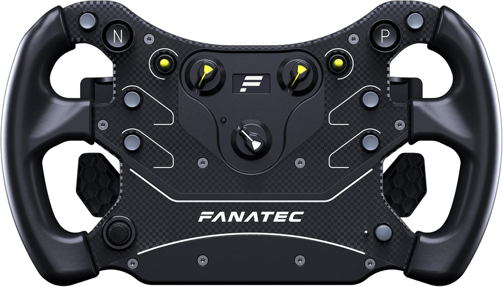 FANATEC Racing Simulation CSL Steering Wheel GT3 – PC, Xbox Series X|S | QR2 Lite Wheel-Side Pre-installed, Rubber Grips, Magnetic Gear Lever, Dual Analog Paddles, OLED Display