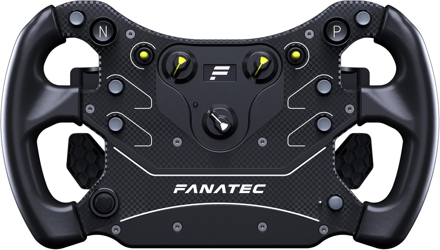 FANATEC Racing Simulation CSL Steering Wheel GT3 – PC, Xbox Series X|S | QR2 Lite Wheel-Side Pre-installed, Rubber Grips, Magnetic Gear Lever, Dual Analog Paddles, OLED Display