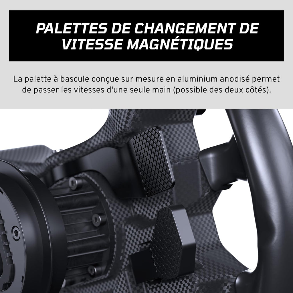 FANATEC Racing Simulation CSL Steering Wheel GT3 – PC, Xbox Series X|S | QR2 Lite Wheel-Side Pre-installed, Rubber Grips, Magnetic Gear Lever, Dual Analog Paddles, OLED Display