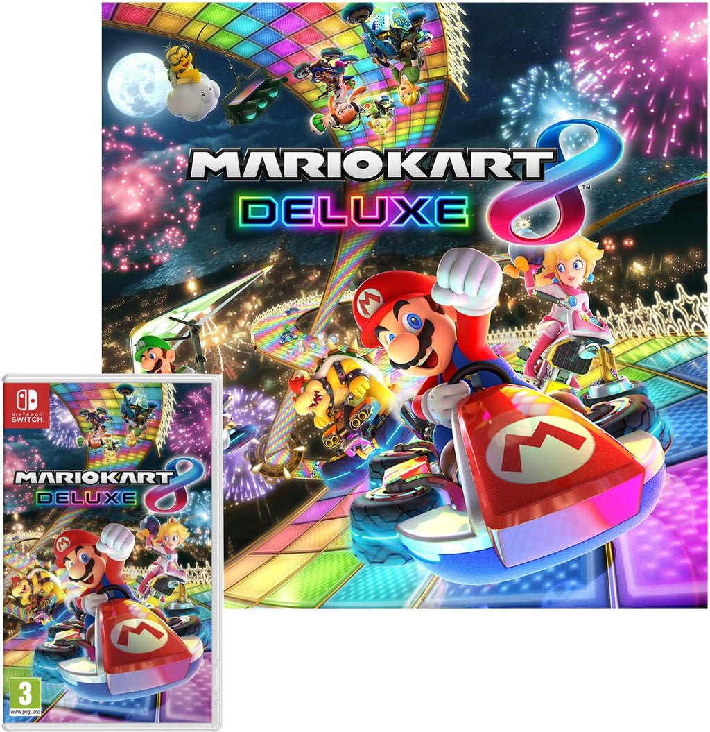 Nintendo Switch Console Rouge Néon/Bleu Néon 32Go [Nouveau modèle] + Mario Kart 8 Deluxe