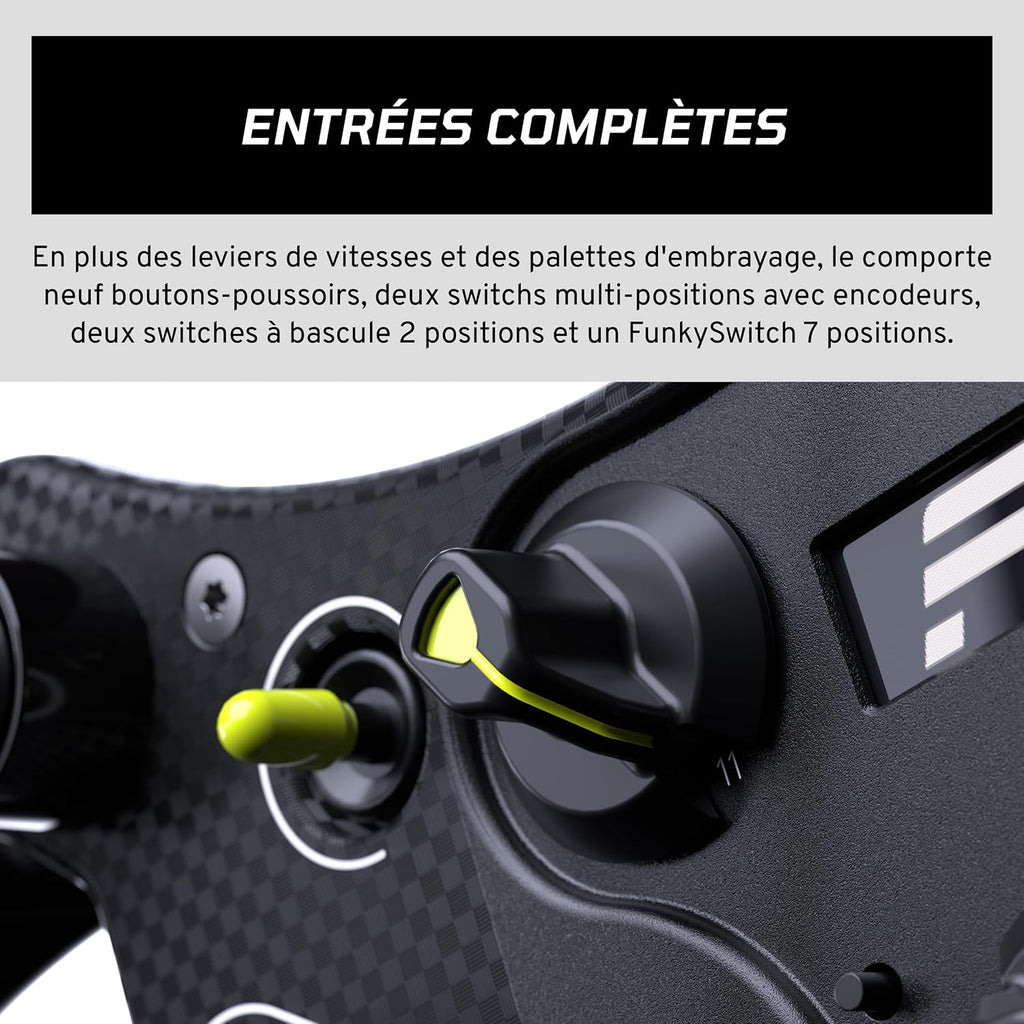 FANATEC Racing Simulation CSL Steering Wheel GT3 – PC, Xbox Series X|S | QR2 Lite Wheel-Side Pre-installed, Rubber Grips, Magnetic Gear Lever, Dual Analog Paddles, OLED Display
