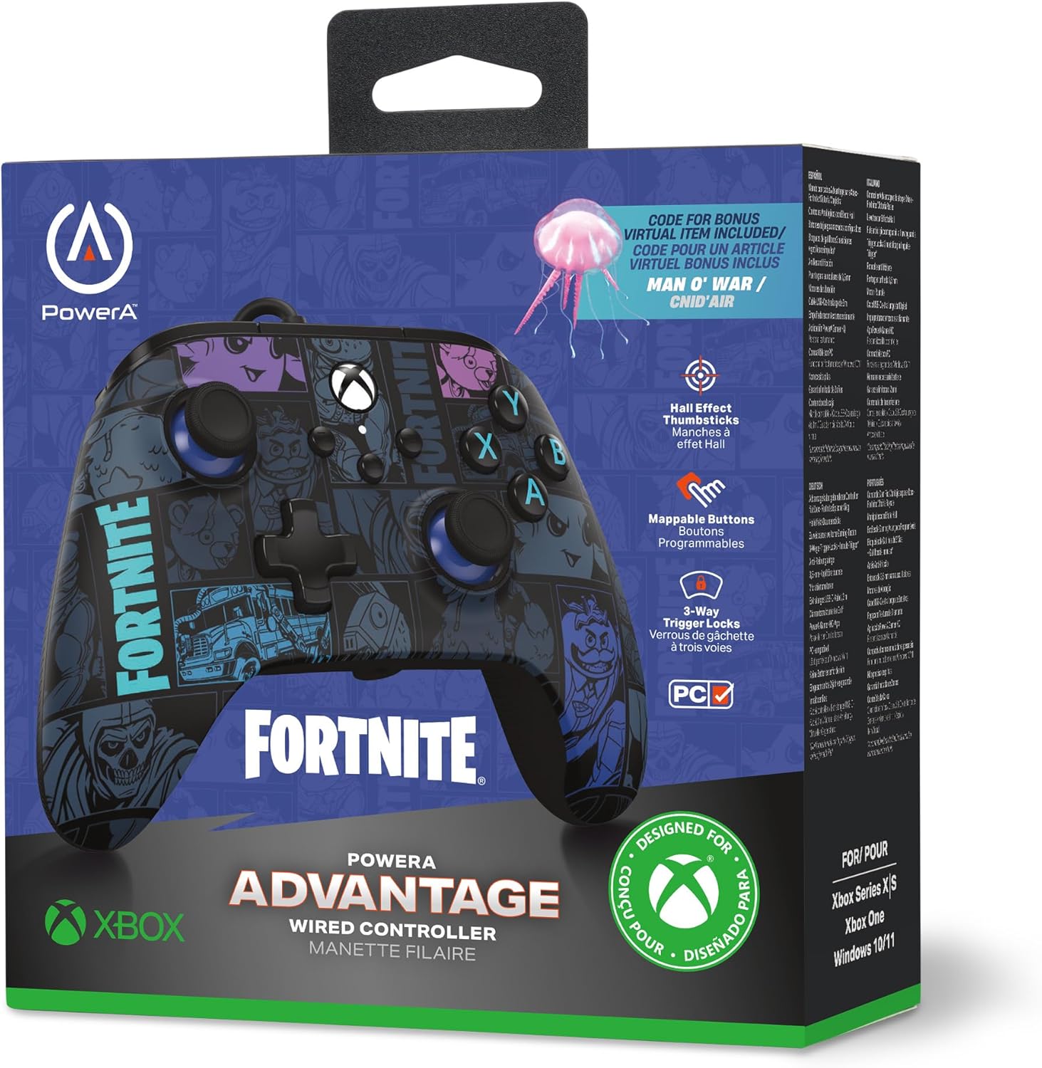 PowerA Manette filaire Advantage pour Xbox Series X|S - Fortnite : Victoire Royale, manette de jeu, Joysticks à effet Hall, manette de jeu, Xbox Series X|S