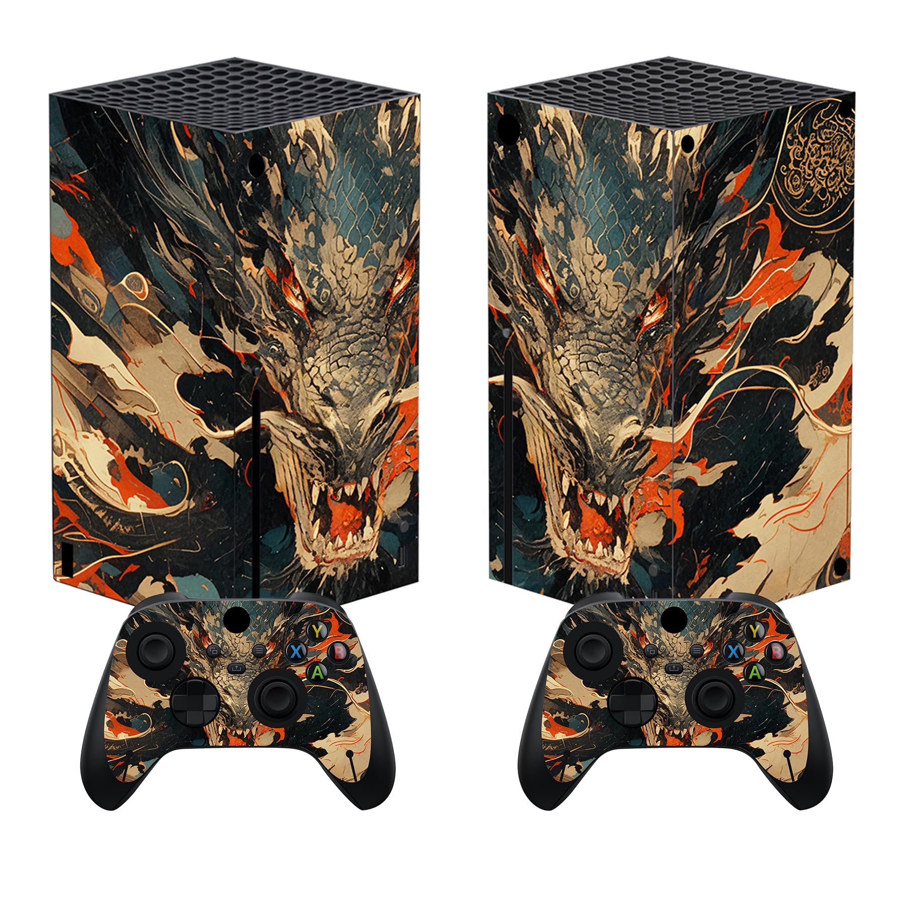 PlayVital Controller Stickers for Xbox Series X, Protective Sticker for Xbox Series X Console Accessories Skin Dress-Cherry Blossom Tomb